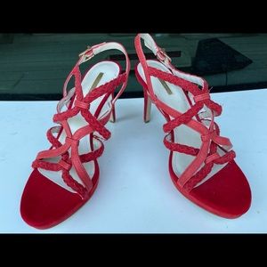 BCBG Generation Red Suede High Heels Size 7.5.